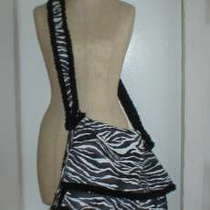 Suede Zebra Print Messinger Bag