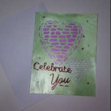 Gorgeous lime green card - Celebrate you