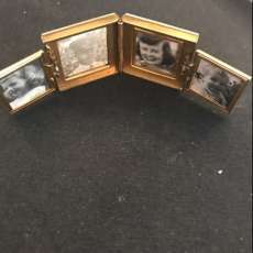 Mini Photo foldable album/Brass and Mother of Pearl