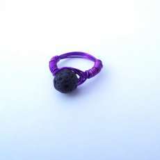 Lava Rock and Wire Ring