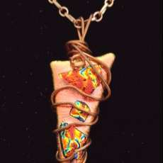 Handcrafted Copper and Polymer Clay Necklace