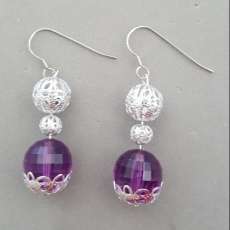 Handcrafted Amethyst and Silver Earrings