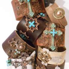 Amazing Hand-Made Cross, Fleur de Lis Cuff Bracelets. Message me for pricing