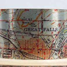 Great Falls Montana Map Cuff Bracelet