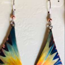 Flame Painted Copper “Wind and Fire” Earrings