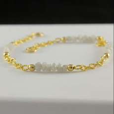 Multi-row White Diamond Bracelet 14K Gold Filled