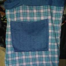 Blue plaid shopping bag