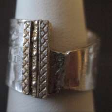 Asymmetrical Sterling silver textured ring