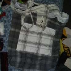 Grey plaid / shopping bag