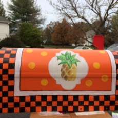 pineapple hand painted mailbox