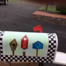 Double sided hand painted mailbox