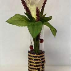 Gold and Confetti Single Flower Vase