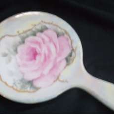 Hand-painted porcelain hand mirror