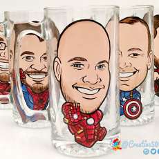 Personalized Superhero Gift Mugs, Caricature Portraits Gift For Boyfriend or Birthday Gift Ideas
