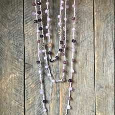 2 beautiful amethyst colored beaded crocheted necklace