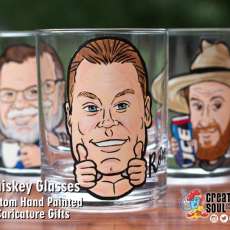Personalized Whiskey Glass For Groomsmen, Weddings, Birthdays & Retirement | Custom Cartoon Caricatu