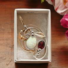 Opal and Garnet Pendant
