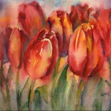Sea of Tulips:painting