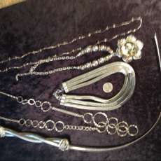 Unusual  Vintage Silvertone Necklaces