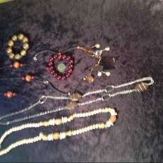 6 Earthtone costume jewelry necklaces