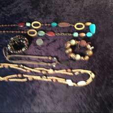 5 Earthtone costume jewelry pieces