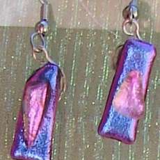 small fused glass ear rings