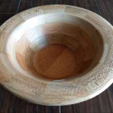 Segmented Sycamore bowl with wide rim