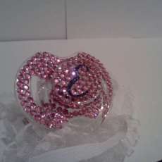 BLINKY'S inital rhinestone pacifier with crystal bling