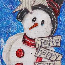 JOLLY SNOWMAN MIXED MEDIA PAINTING KIT & VIDEO LESSON