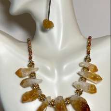 Citrine Necklace and Matching Earrings