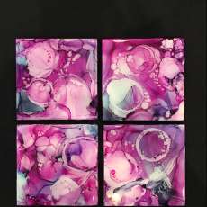 Hand Painted Alcohol Ink Tiles