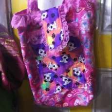Pink Batik puppies shopping bag