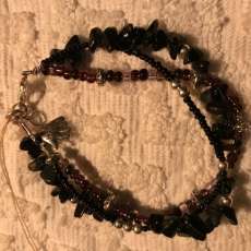 Black jasper three-strand bracelet
