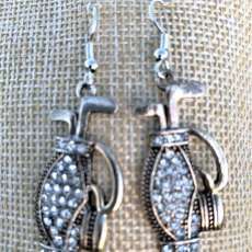 Rhinestone golf earrings
