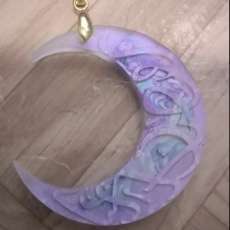Abalone Crescent Moon Necklace Hand Poured