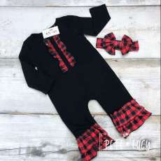 Buffalo Plaid Ruffled Romper