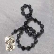 Obsidian Gemstone Rosary, Prayer Beads
