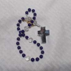 Blue and Crystal Prayer Beads, Rosary