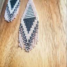 Triangle Stripe Fringe Earring