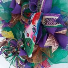 Mardi Gras Girl wreath