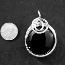 Black Wire Wrapped Pendant