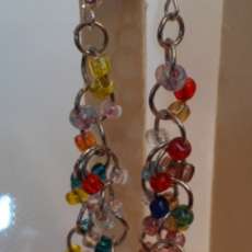Multi-color jump ring earrings
