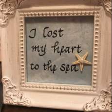 Calligraphy framed ocean quotes and sea shellangels