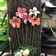 Easter Floral on reclaimed horse fence