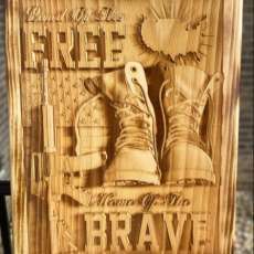 Land of the Free | Home of the Brave | Laser Engraved | Free Shipping