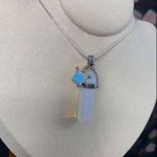 Baby Blue Crown and Chakra Stone Necklace