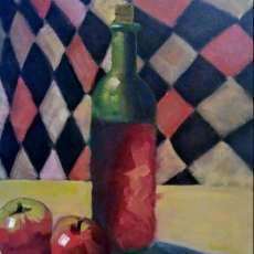 Wine and Apples- Oil painting