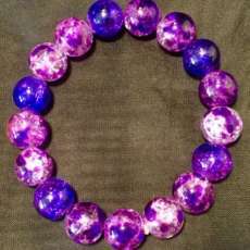 Purple Galaxy glass bead bracelet