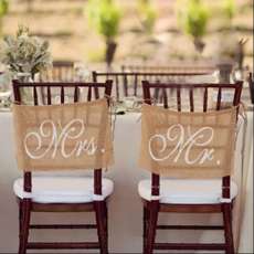 Burlap Rustic Wedding Chair Banners Sign