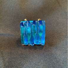 Blue Fused Glass Ring